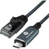 Thzzhnno Cavo Adattatore USB C a Ethernet 3M, Tipo C a RJ45 LAN Gigabit, collegato direttamente, Compatibile con Thunderbolt 3/4 per MacBook Pro/Air, iPad Pro, iPhone serie 15, Galaxy S24
