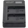 LUCKDANO Caricabatterie NP-FV50 Batteria in Plastica con Display LCD per Batterie per Fotocamera NP-FV100 - Doppia capacità di Ricarica, Leggero e Portatile, Ideale per la Fotografia di Viaggio