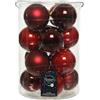 Kaemingk Palline di Natale in vetro da appendere 8 cm Rosso. Set 16