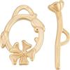 Beebeecraft 1 Scatola 10 Set Fermagli A Levetta in Ottone Placcato Oro 24K con Anello A T A Forma di Fiore Estensore di Chiusura per La Creazione di Gioielli Bracciale Collana