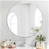 JMITHA Specchio da Parete Rotondo 50 cm Senza Cornice Specchio Rotondo Vetro per Camera da Letto Ingresso Bagno Soggiorno