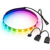 ELFJMZP Striscia LED ARGB magnetica da 40 cm per alloggiamento PC 24 LED incapsulati in silicone, sincronizzazione luminosa RGB indirizzabile 5 V a 3 pin con scheda madre