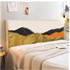 uyeoco 180cm/150cm Copri Testiera Letto Matrimoniale Singola,Copritestiera Letto Una Piazza E Mezza Cotone Elasticizzata Fantasia,universale Copertura Per Testiera Per Letto Lavabile(Color 34,150cm/59in)