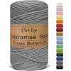 OurTop Corda Macramè, 5mm x 110m Filo Macrame Corda Macramè Filo Morbido Filato Macrame per Appendere La Parete, Fai Da Te, Artigianato, Lavori a Maglia, Lavori Decorativi(Grigio)