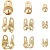 Beebeecraft 1 Scatola 150 Pezzi Punte di Perline Ottone Placcato Oro 18K 3 Dimensioni Copri Nodi Tappo A Conchiglia Chiusura per Perline Catena A Sfera Connettore Chiusura Diametro Interno 1.2~3.3 mm