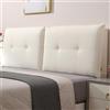 ZQBXHDZW Copri Testiera Letto Matrimoniale Imbottito, Cuscini Testata, Coprire Antipolvere in Cotone e Lino, Cuscino Da Lettura (155*60*10cm, Con Stile Comodino, Off-White)