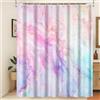 Xiaoterna Tenda da doccia in marmo Blu Rosa Viola Oro glitterato Tende da doccia in marmo Lusso acquerello inchiostro arte tende da bagno Tessuto impermeabile lavabile Decorazione bagno 150x200cm