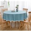 CIEEIN CIEHT Cotone Lino Tovaglia Rotonda Diametro 90cm-280cm Lavabile Lavatrice Hotel Ristoranti Conferenze Eventi Feste Copritavolo Azzurro Diametro 120cm