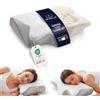 NORELUX Cuscino Cervicale per Dormire a Farfalla in Memory Foam, Supporto Ortopedico Ergonomico Laterale, Supino e Proni, Federa Sfoderabile e Lavabile, Certificato OEKO-TEX Standard 100, 62x38x13 cm
