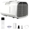 KPOUYYDS Mini Condizionatore, Climatizzatore Portatile 5100 BTU 110/220V 400W 4-in-1 Silenzioso Auto-Evaporazione Timer 12H Telecomando 16-32°C per Campeggio Tenda Camper Camion Auto V1pro