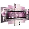 B&D XXL - Quadro Astratto 100x50 cm 5 Pezzi - Stampa su Tela Strutturata XXL Grande - Quadri Moderni Componibili Camera da Letto Matrimoniale - Stampe da Parete Arte - rose viola