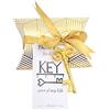 Makhry 50pcs Vintage Skeleton Key Apribottiglie Bomboniera Souvenir Regalo Set Cuscino Contenitore di caramelle Carta regalo Escort Grazie Tag Francese Nastro (Oro Antico)