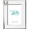 Argenteria MB Portafoto per Il Cinquantesimo Anniversario di Matrimonio con Cornice in Argento Lucida con 50 Oro, Personalizzabile con Incisione, Retro in Legno cm 20 x 25