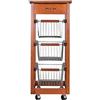 cosedacasa Carrello Slim da Cucina in Legno Porta Frutta Verdura Stretto 3 cestini cassetto ripiano con mattonelle salvaspazio ciliegio-Naturale-Bianco-Noce -ciliegio