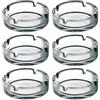 Generic 6x Posacenere tondo, portacenere in Vetro Trasparente per Sigarette, diametro 10,7cm, altezza 3cm, Decorativo, Portatile, per Casa, Ufficio, Interno, Esterno, Decorazione della Casa