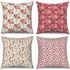 ASDCXZ Set di 4 federe per cuscino per San Valentino, 45 x 45 cm, colore rosso, amore, matrimonio, Natale, Capodanno, divano, lavabile, in poliestere, per esterni