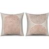 ASDCXZ Federa per cuscino Boho 40 x 40 cm, set di 2 pezzi, stile Boho astratto moderno, linea marrone, beige, federa decorativa per divano lavabile, lino tessile per esterni
