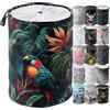Sanilo Cesto per il Bucato con Coperchio I Cesto per Biancheria Robusto e Rotondo 60 Litri I Portabiancheria Piegabile con Maniglie Laterali (Esotico)