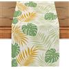 Brylleii Runner da Tavolo Lino Poliestere Moderno 40x100 cm Runner Tavola Giallo Verde Foglia Centro Tovaglia Decorazioni Lavabile Estivo Cucina Decorazione per Soggiorno Mobili Primaverile Autunno
