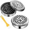 Esforzarse 2 Pezzi Porta Bobine con Coperchio, Porta Zampirone Portatile Acciaio Inox, Porta Bobina Repellente, Porta Incenso Anti Zanzara per Casa Campeggio Viaggi, Zampironi Zanzare Esterno(Argento)