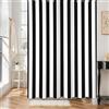 Hnmdmyi Tenda da doccia a righe verticali 180x200, striscia nero e bianca Vintage Astratta Moderna Minimalista Tessuto In Poliestere Impermeabile Lavabile Tenda da bagno con Gancio