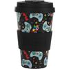 IDRINK®- Tazza in RPET per Caffé con Tappo in Silicone Apribile, Facile da Portare 435 ml, Mug Takeaway Plastica Riciclata 8.7 x 8.7 x 15 cm Ergonomica 435 ml (LET'S PLAY)