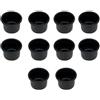 MUXSAM Portacandele per candele coniche, confezione da 10 lumini in metallo argentato, per candele da tavolo, 27 x 19 mm, diametro interno 22,2 mm, nero