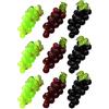 Hecaty 9 grappoli di uva artificiale, 3 colori a forma di uva finta, a grappolo d'uva realistico, frutta finta per matrimoni, casa, cucina, feste