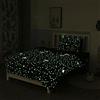 Loussiesd Set di biancheria da letto per bambini con motivo a stelle e universi per adolescenti e ragazze per bambini con cerniera senza lenzuolo 135x200cm