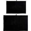 MSV Set di tappetini da bagno in ciniglia a pelo lungo, 2 pezzi, 40x60 cm + 60x90 cm, nero