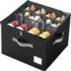SYEXDZON Organizer per Scarpe, Organizer Scarpe per Armadio, Scarpe Scatola con coperchio trasparente e maniglie rinforzate, Scarpa pieghevole contenitore per stivali tacchi sneakers (Nero)