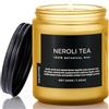 M&SENSE Candele Profumate Tè al Neroli Rinfrescante, candela profumata da meditazione (fino a 50 ore), 2 stoppini fragranza erbacea, candele decorative regalo relax per donna/uomo