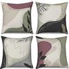 ASDCXZ Set di 4 federe per cuscino 40x40 cm, Boho Art Graffiti astratti beige multicolore, copricuscino decorativo lavabile in poliestere e lino, per esterni e interni, decorazione per la casa, regalo