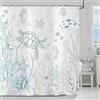 ASDCXZ Tenda da Doccia Tartaruga Marina 240x180 cm, Marittimo Costiero Oceano Tartaruga Corallo Conchiglia Impermeabile Tenda da Bagno Poliestere Tessuto Lavabile Tende Doccia per Vasca con 16 Ganci