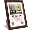 3-B BARI RUSTICO Cornice per foto - marrone scuro/oro - 15x21 cm (A5) cornice in legno esotico con vetro acrilico