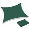 IlGruppone Tenda a Vela Ombreggiante Impermeabile con Anelli Rinforzati Copertura Sole per Giardino Terrazzo Balcone Patio Diverse Forme e Misure - Verde - Rettangolare3x4 Metri