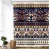 ASDCXZ Tenda da doccia Boho 180 x 180 cm, Arte Vintage Stile Boho Stile Etnico Motivo Geometrico Beige Tende da Doccia Lavabili Tessile Tenda da Doccia Impermeabile per Vasca da Bagno con 12 Ganci