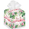 DELORIGIN Rosa Flamingos Tissue Scatola in Pelle Quadrata Tissue Case Copertura Pieghevole Tessuto Scatola di Immagazzinaggio Impermeabile Carta Asciugamano Caso Contenitore Organizer per Casa Camera