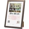 3-B - Cornice portafoto modello Mega in stile moderno, colore grigio acciaio - 20 x 30 cm - con vetro acrilico