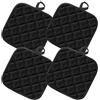 Pyralidsg 4 Pezzi Nero Presine da Cucina, 18 x 18CM Presine Cucina Resistente al Calore, Durevole e Lavabile in Lavatrice Presina, per Barbecue, Grigliare, Microonde, Forno