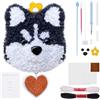 JSRQT Punch Needle Kit, Kit Ricamo Principianti Cane, Ago Magico per Completo, Embroidery Starter Strumento di Ricamo per Principianti Adulti, Aghi da Punzonatura Mestiere, Punto Croce con Telaio