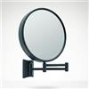 Libaro Imola Specchio Ingranditore da Parete - Specchio Trucco Girevole a 360° - Specchietto Bifacciale per Rasatura con Ingrandimento - Braccio Estensibile in Metallo, Ø 19 cm (Nero 3x / 7x)