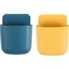 SagaSave Scatola portaoggetti da parete per telecomandi, organizer di ricarica per cellulare, accessori (giallo + blu)