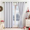 JIUZHEN Tende Oscuranti Camera da Letto per Interni Tende per Finestre per Soggiorno Salotto Camerette Matrimoniale Decorzioni con Occhilli 2 Pannelli Bianca 140x245cm