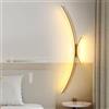 GZZBMY Lampada da Parete LED Dimmerabile con Telecomando Interno Lungo Alluminio Curva Applique da Parete Interni Moderna Minimaliste Illuminazione da Parete Creativa per Cucina Studio Ufficio (Oro,60cm)
