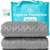 Ella Coperte Ponderate Bambini 2,4kg 90x120cm - Coperta Ponderata Rilassante per il Sonno - Perle di Vetro Ipoallergeniche, Strato Esterno in Cotone Morbido e Fresco - Per Bambini 15-25kg - Minky