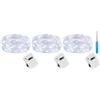 litogo 3 Pezzi Stringa Luci LED a Batteria con 3 Modalità, 2M 20 LED Lucine Decorative a Batteria, Filo di Rame Mini Led a Pila Impermeabile per Interni Esterni Natale Matrimoni, Bianco Freddo