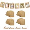 Hexizexi 40 cornici di carta da 7 pollici, 13,5 x 18,5 cm, colore marrone, con 40 mollette di legno e 4 rotoli di corda di canapa per foto da appendere, adatte per compleanni, matrimoni, decorazioni