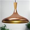 bamyum Champion Legna Lampadario Cucina 35 cm, Lampada a Sospensione da Soffitto Industriale,Lampadario a Sospensione con Paralumi da 35 cm e Lampada per Isola da Cucina in Metallo Colore Rame