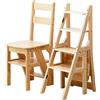 Earnmore Scaletta per Biblioteca Pieghevole in Legno Massello Scaletta per Scale per Scale Sgabello Pieghevole A 4 Gradini A Doppio Uso Scala A 4 Gradini Espositore per (Color : Wood